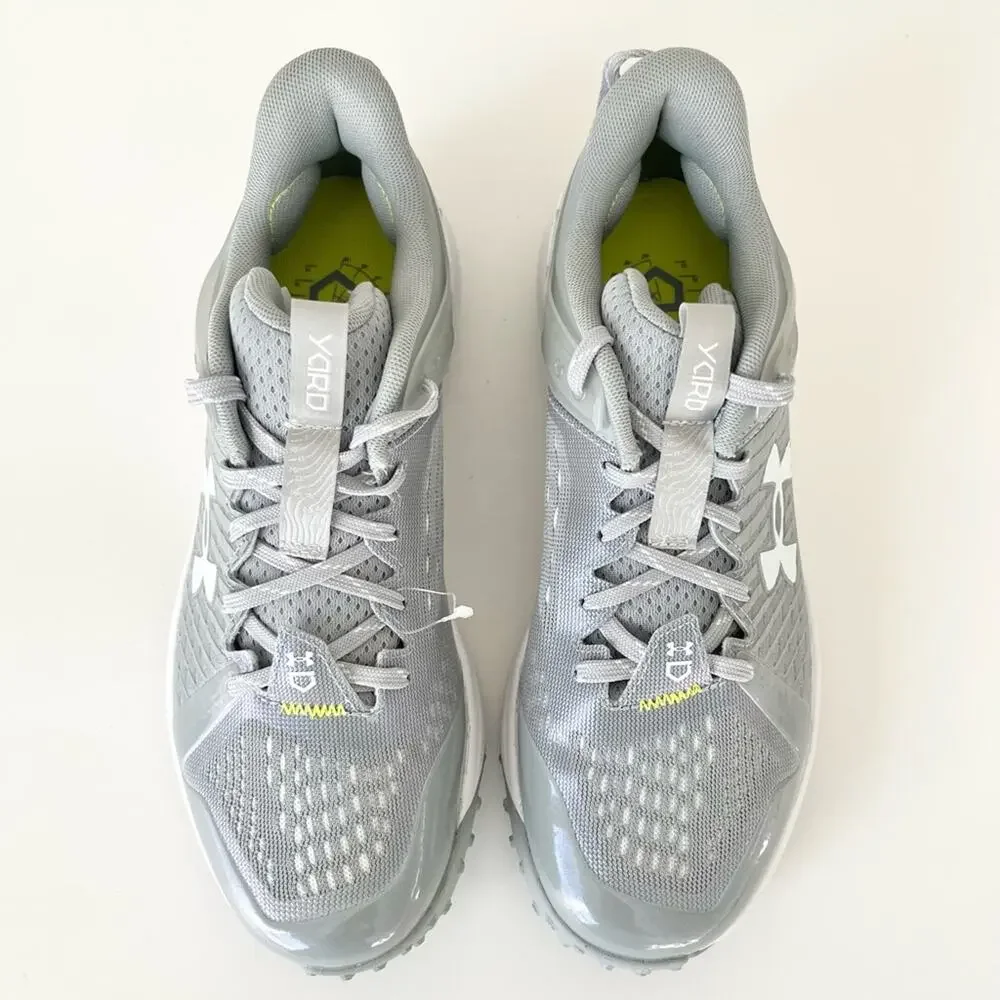 Under Armour yard turf baseball shoes grey white 8 NEW